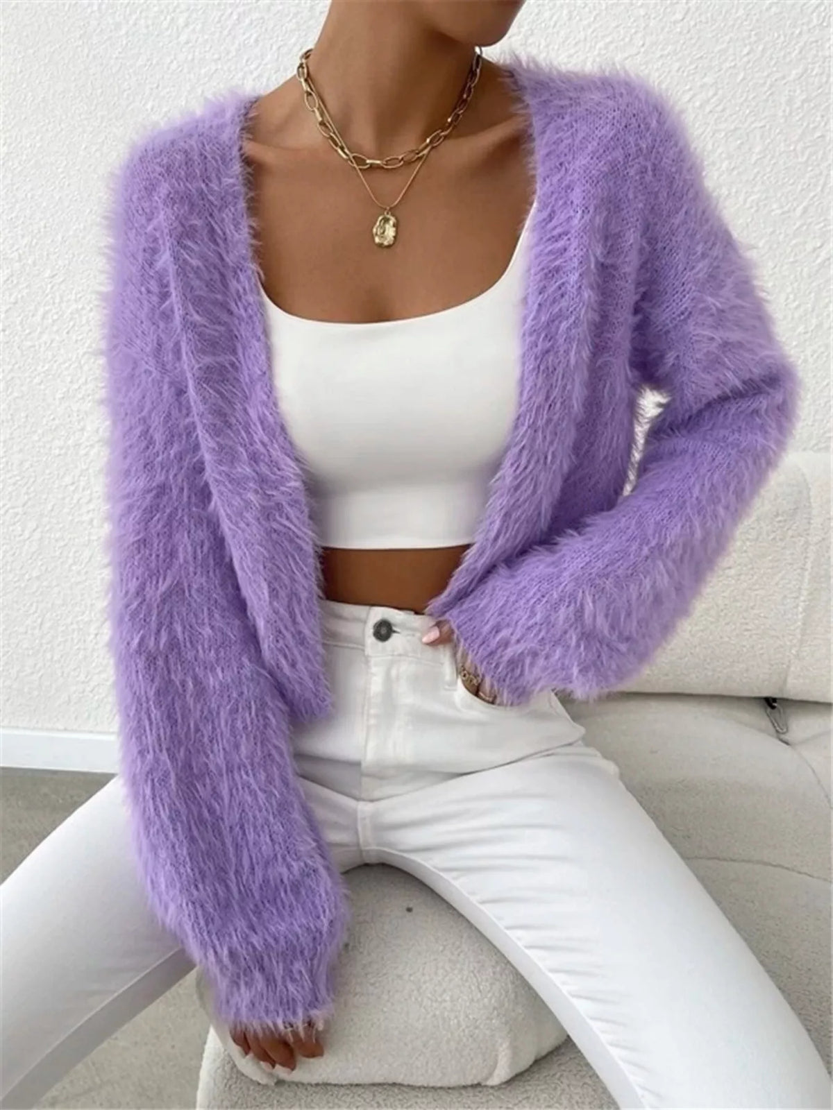 Open Front Long Sleeve Cardigan