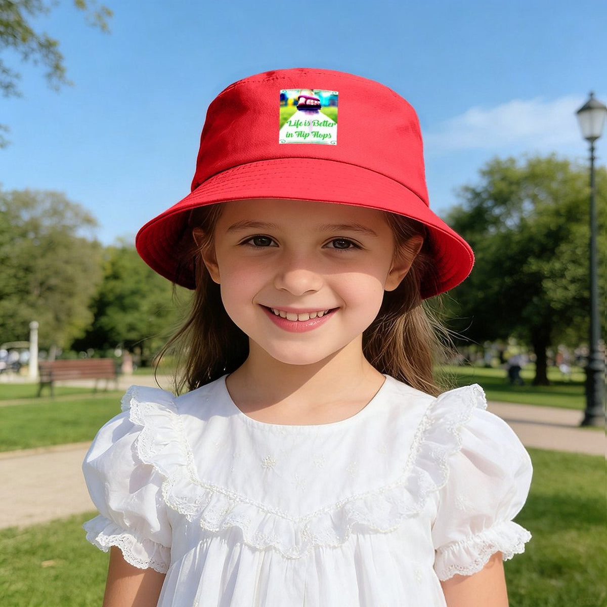 Life is Better in Flip Flops Children’s Bucket Hat (Front Printing)