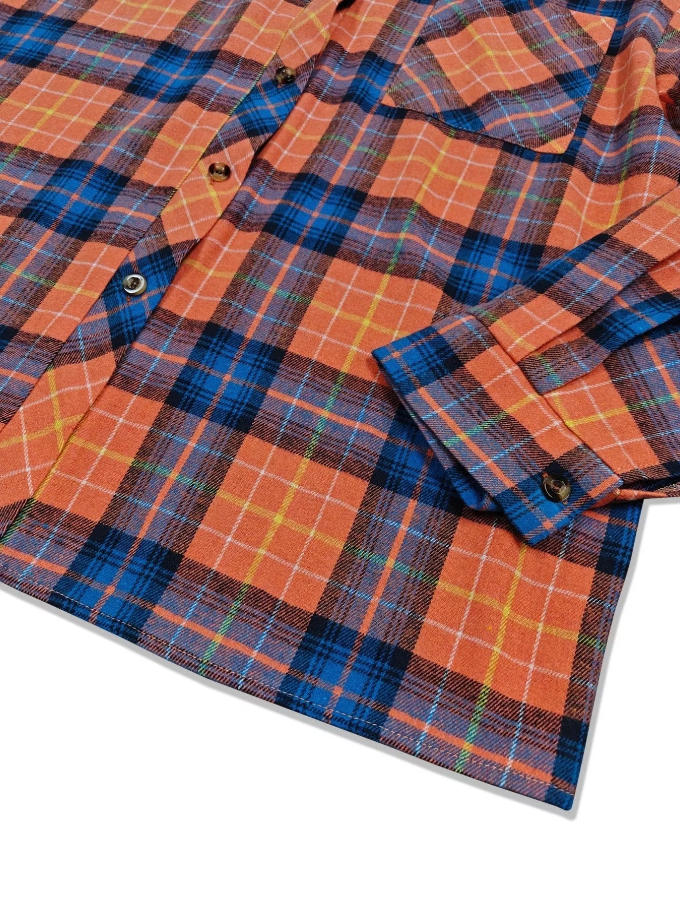 Plaid Button-Up Long Sleeve Shirt