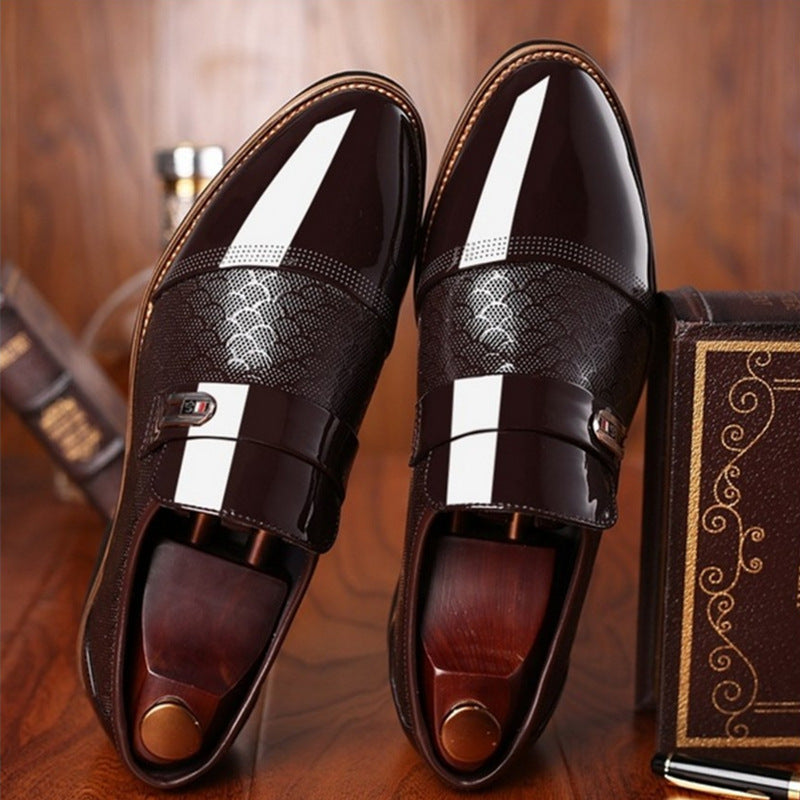 Textured Buckle Dress Shoes