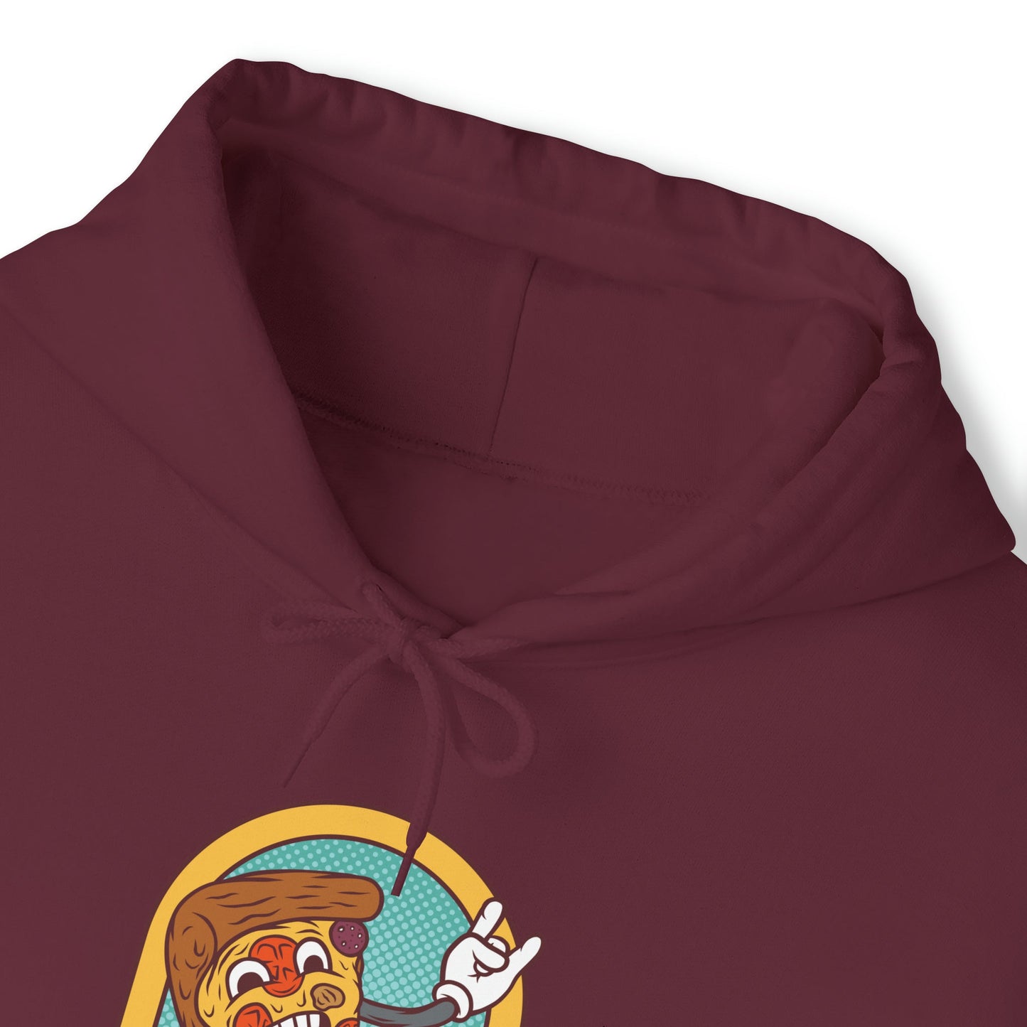 "Sudadera con capucha DirkyThreadz alimentada por pizza - Diseño gráfico divertido para amantes de la pizza"