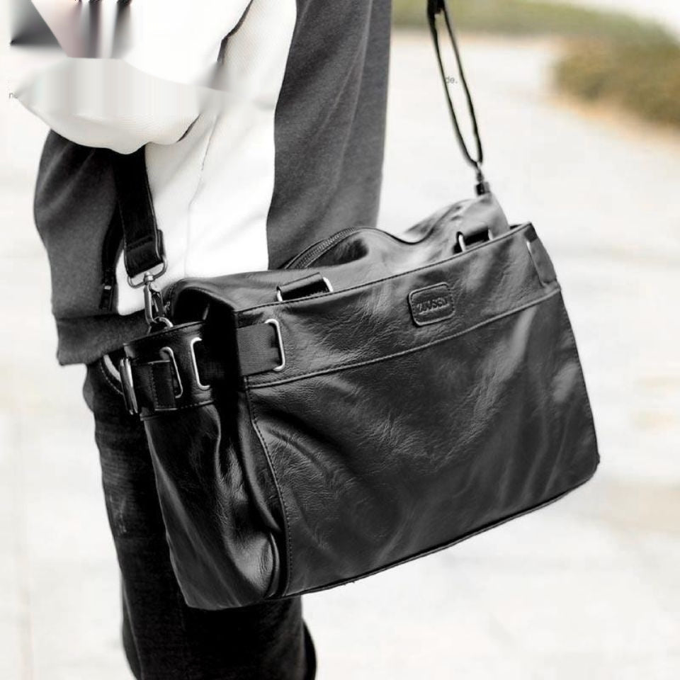Men's Handbag Leather Casual Large-capacity Travel Shoulder Bag