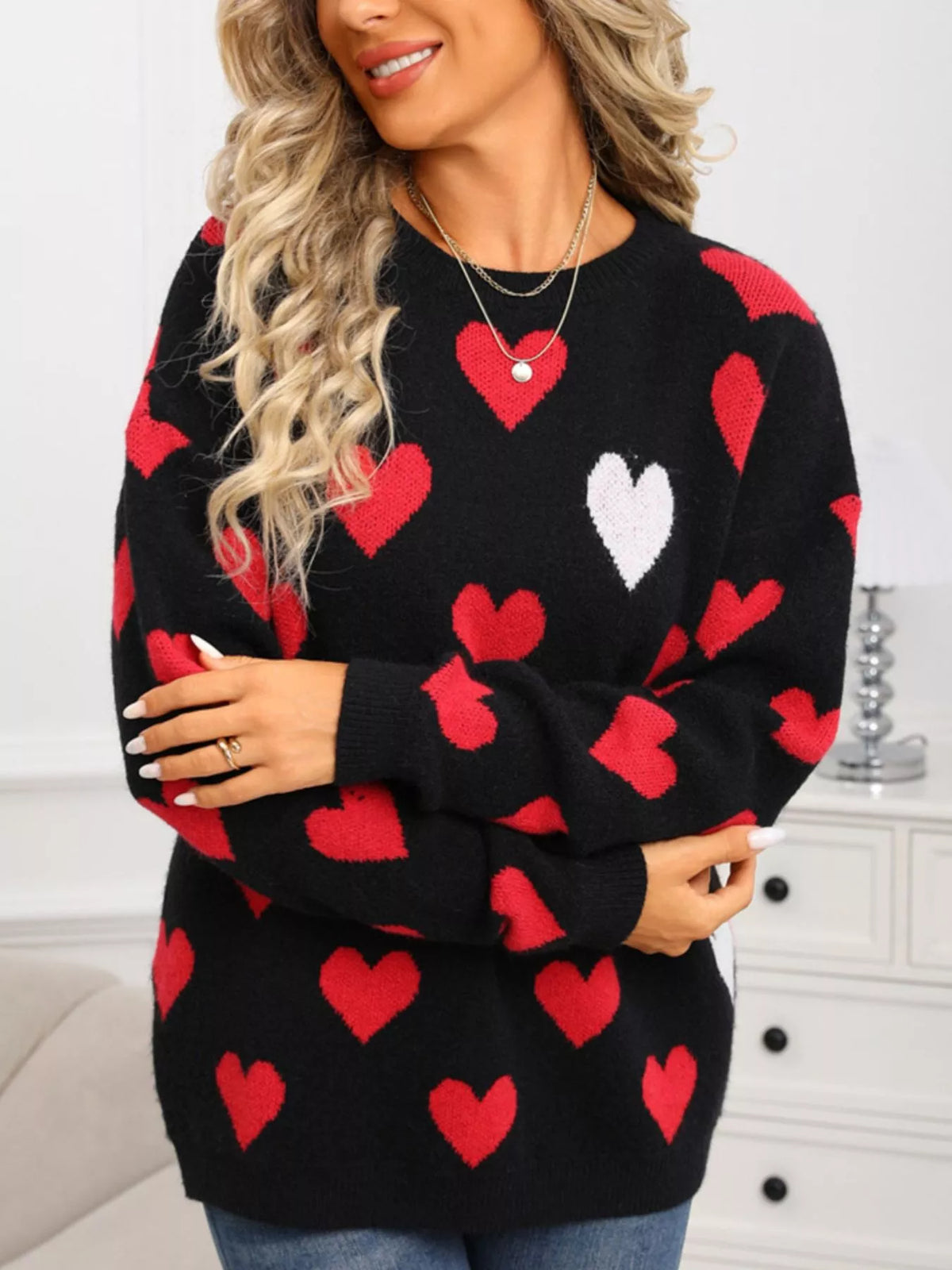 Valentine's Day Heart Crew Neck Sweater