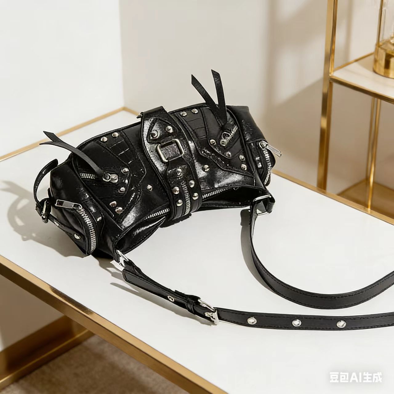 Edgy Y2k-style Single-shoulder Commuter Crossbody Biker Bag