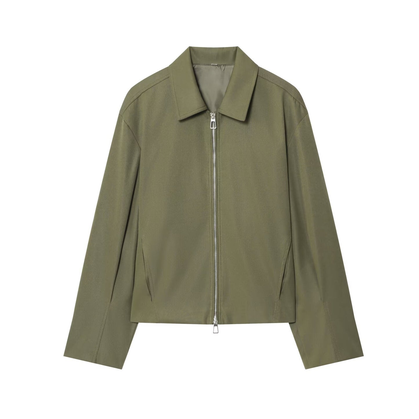 European And American-style Lapel Long-sleeve Zip-up Baseball Uniform Jacket