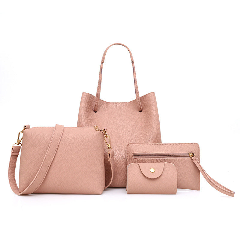 Fashionable Solid Color Mother-Daughter Bag Set (4 Pieces)