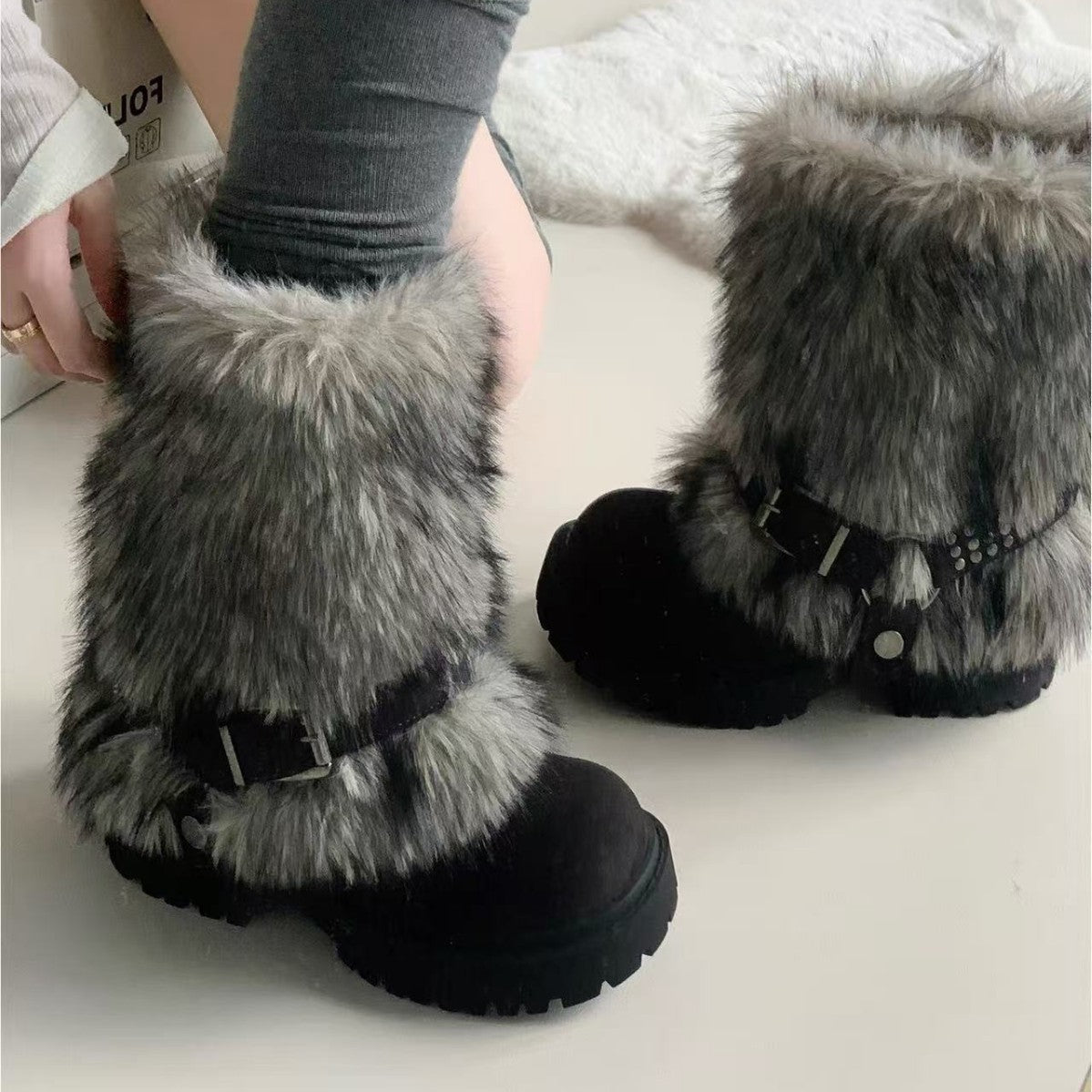 Women's Warm Furry Anti-slip Snow Boots