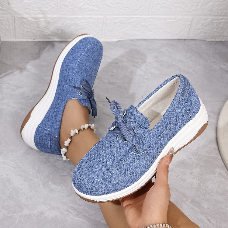 Plus Size Canvas Casual White Shoes For Women
