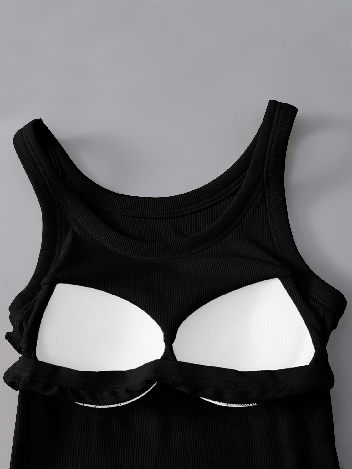 Camiseta sin mangas de cuello redondo con sujetador