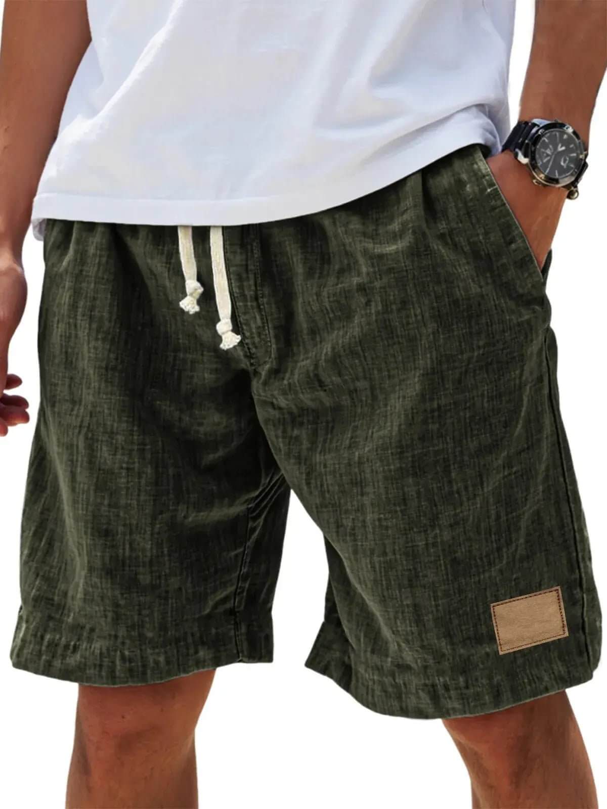 Men's Breathable Linen Holiday Shorts – Retro Loose Fit