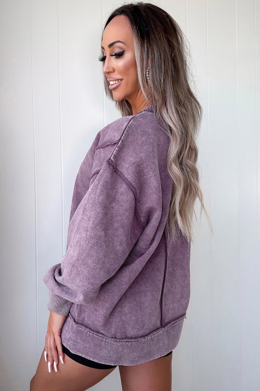 Sudadera con aberturas laterales y costuras expuestas Valerian Mineral Wash