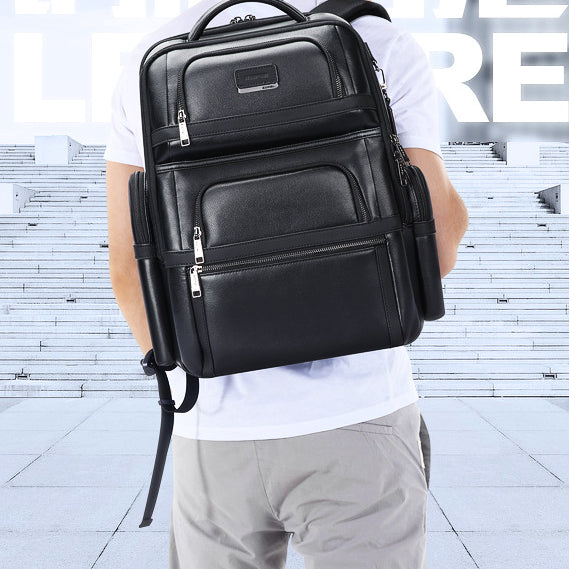 Men's Genuine Leather Commuter Backpack
