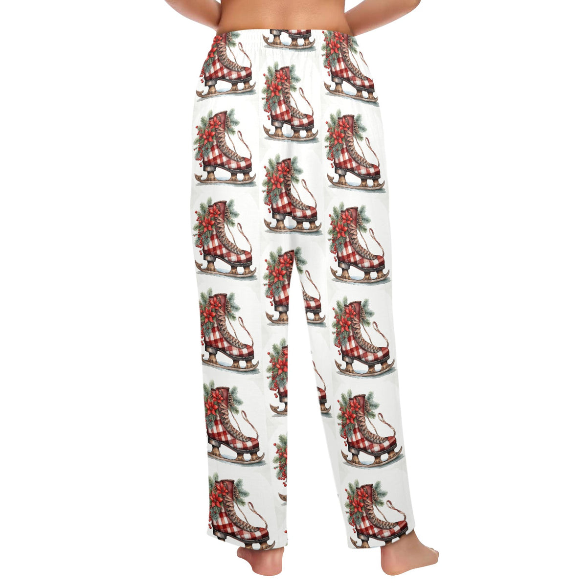 Women's Christmas Ice Skates Pajamas without Pockets (Made in USA)