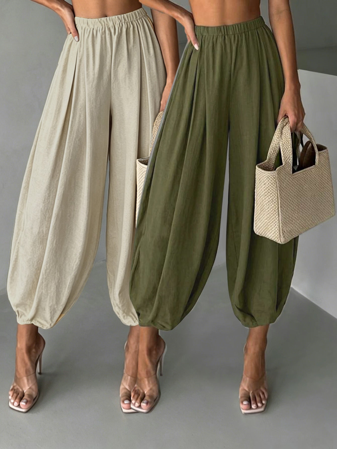 2-piece Set Fashionable Air Pants For Womencasual Yoga Wide-leg Pants