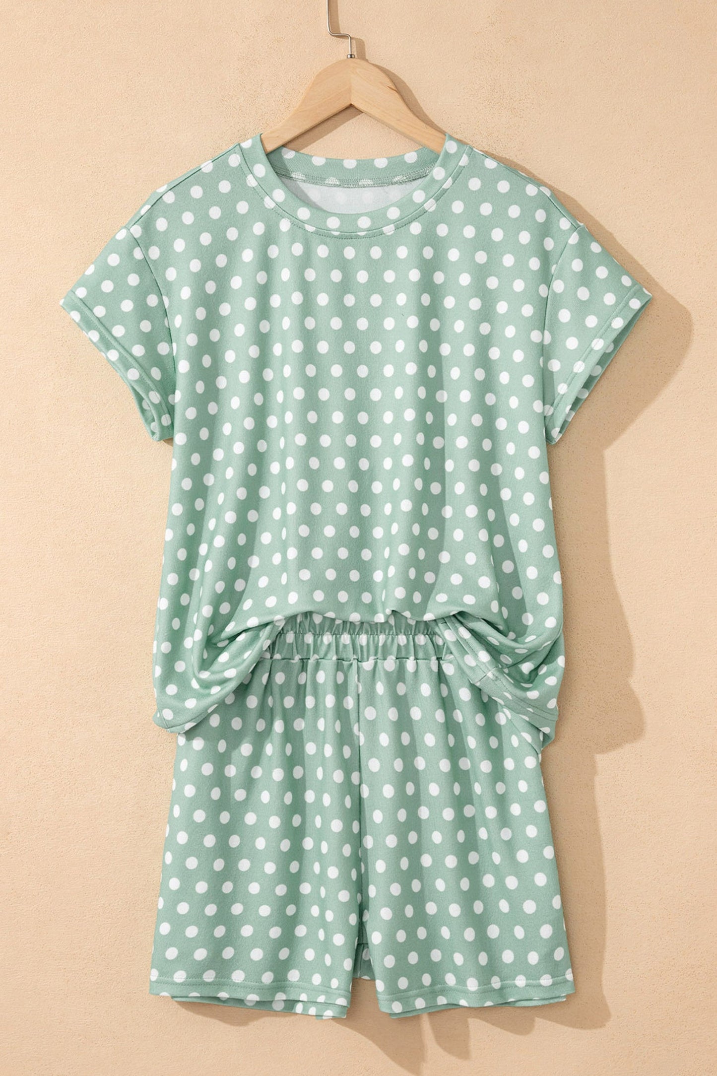 Purple Polka Dot Print Short Set