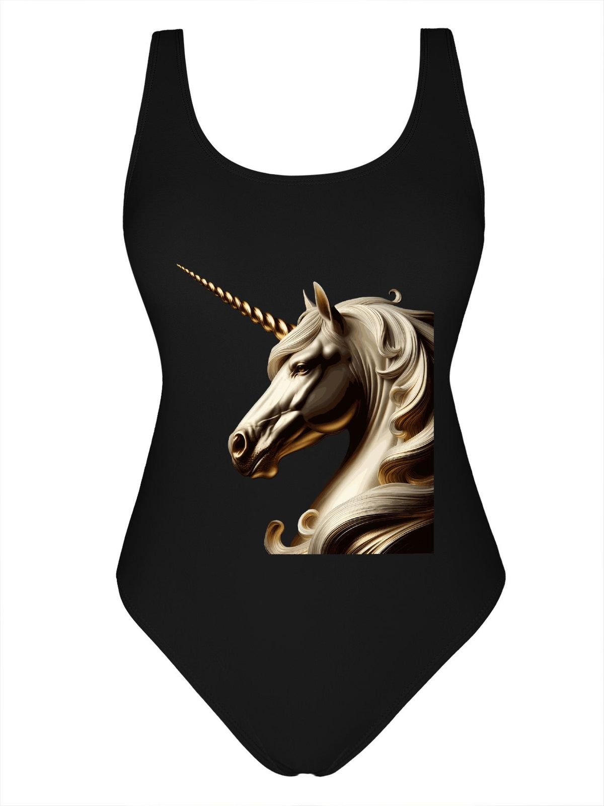 Golden Unicorn One-Piece Swimsuit for Women (Front Printing)