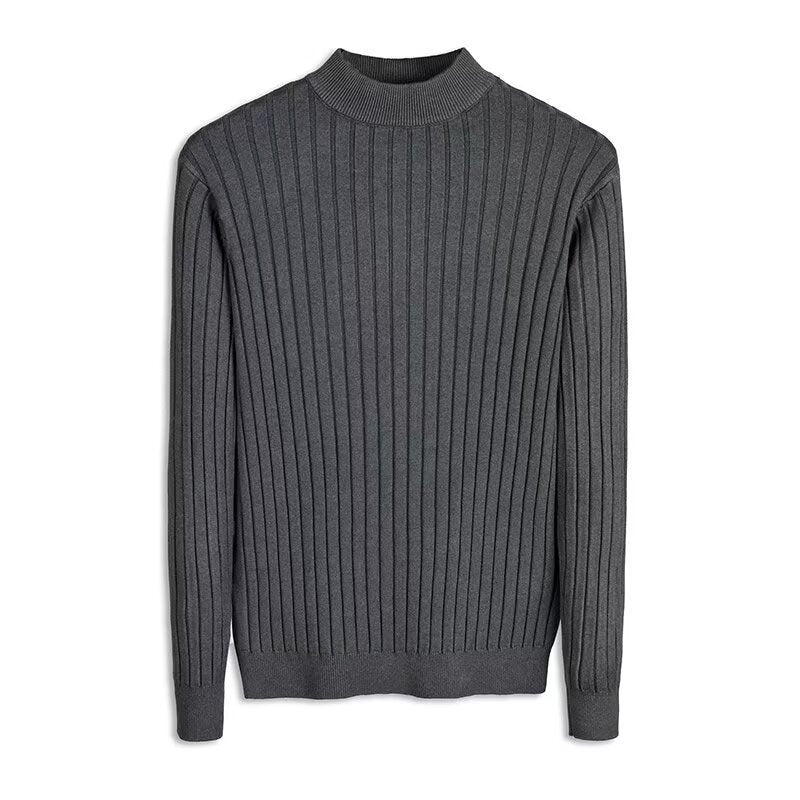 Pullover Textured Mock-neck Sweater For Men