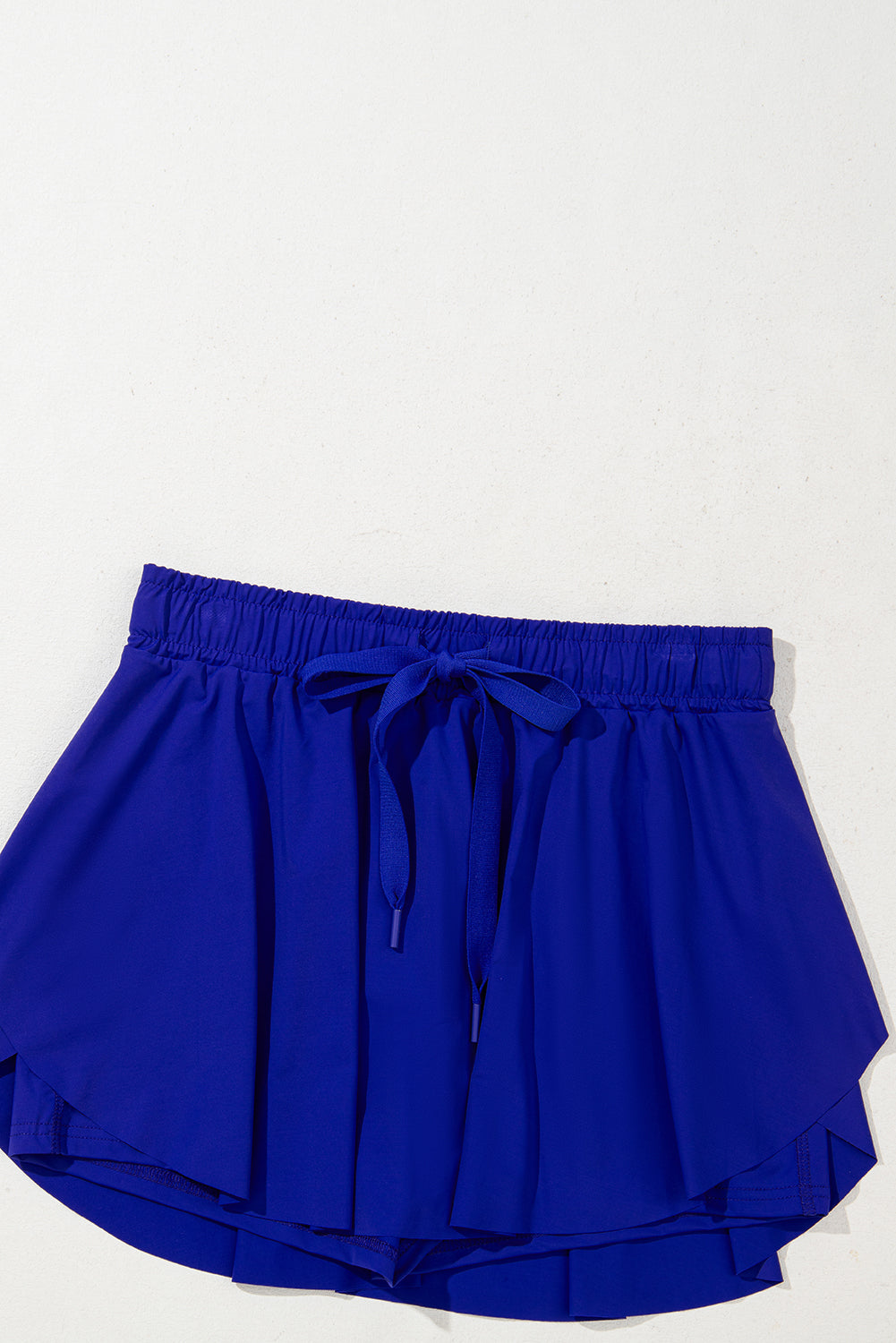 Falda pantalón de tenis forrada con cordón, cintura alta, azul oscuro