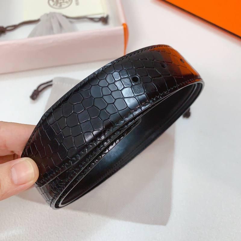 Hermes Men Gold Buckle Belt 'Black'