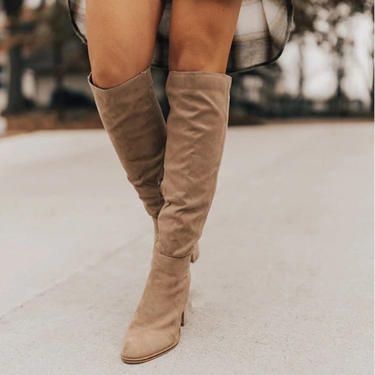 Side Zip Over-the-Knee Boots