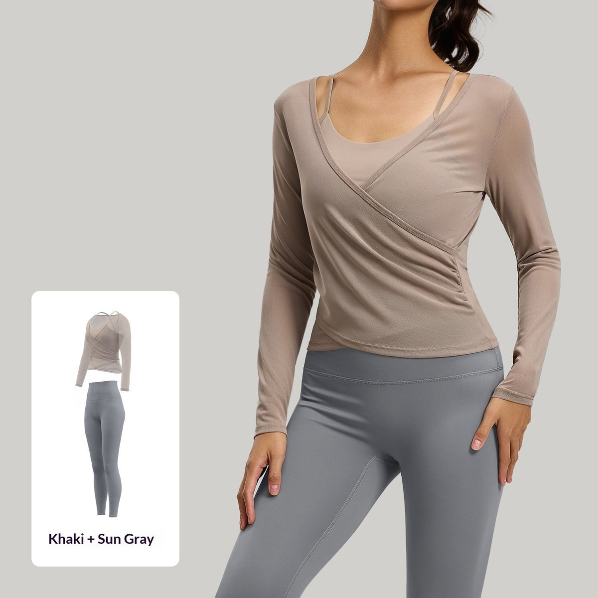 New Womens Yoga Wear Pilates Fake Two-Piece Sports Set
