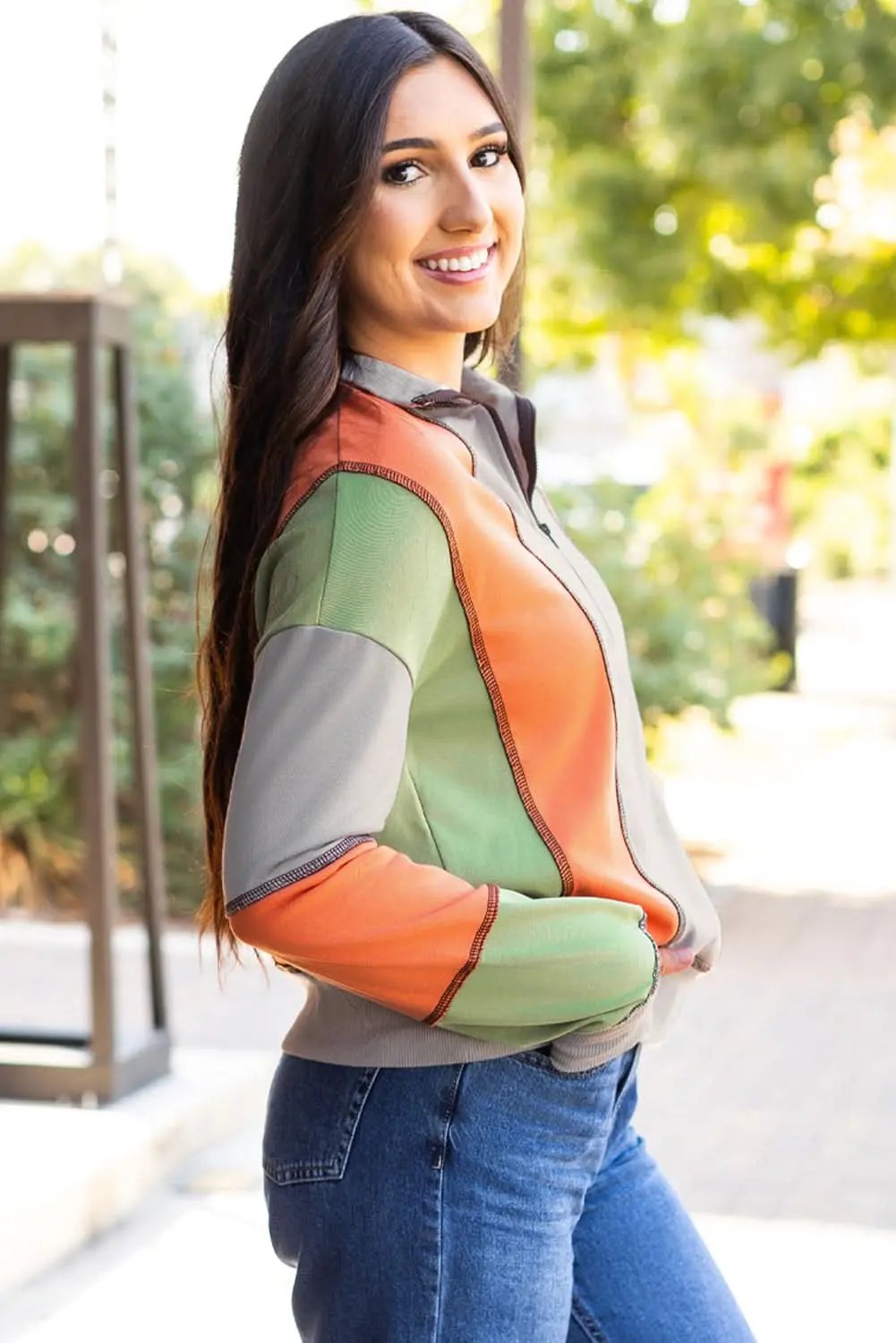 Love Salve Colorblock Half Zip Sweatshirt — Cozy Fit Women's