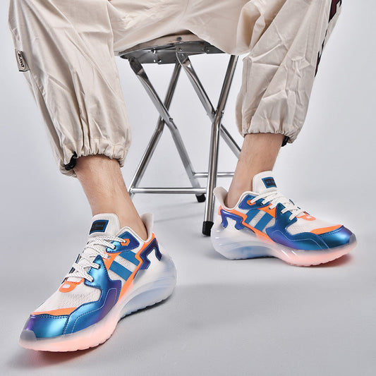 Casual Breathable Jacquard Luminous Plus Size Trendy Shoes Round Toe See size chart under “more details”