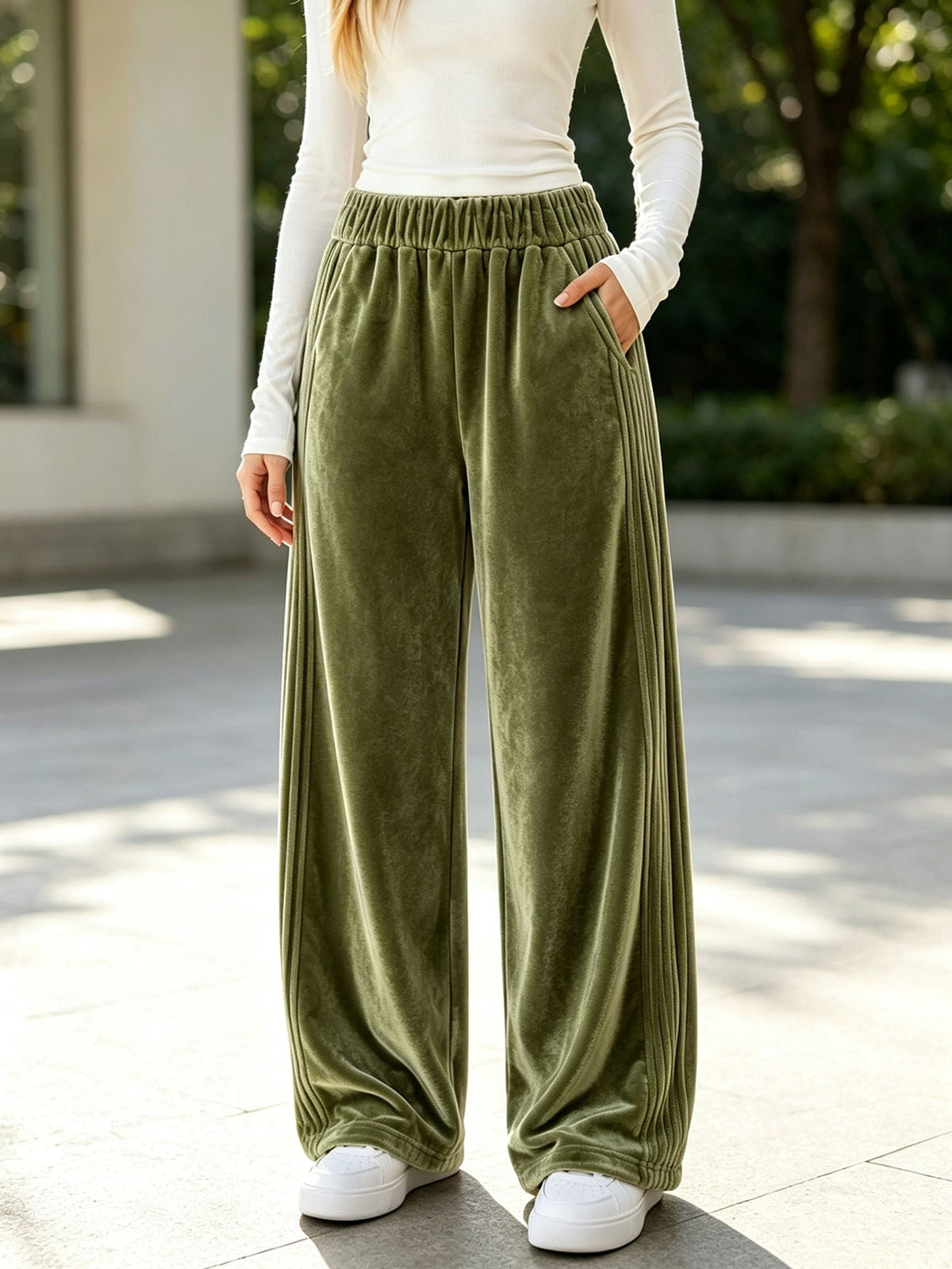 Womens Wide-leg Sweatpants Loose-fitting Low-rise Athletic Pants