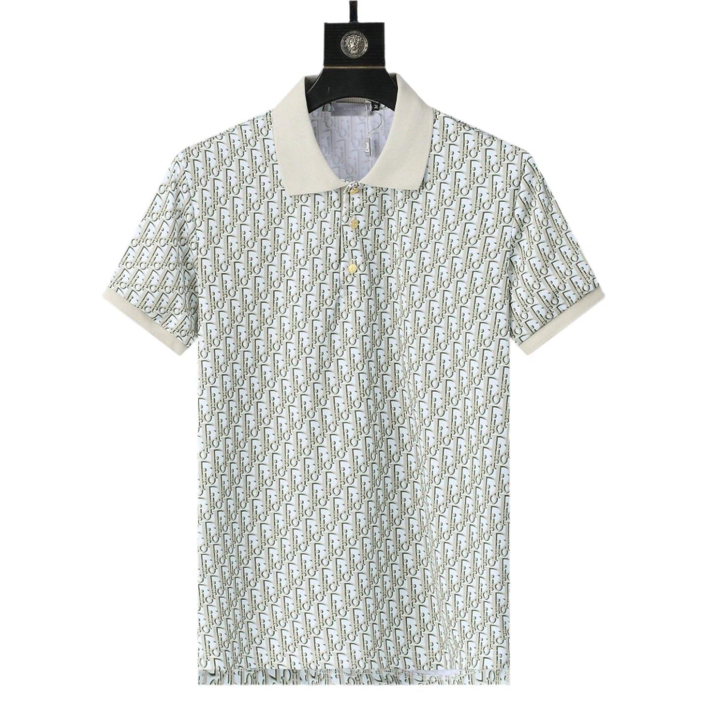 Dior Geometric Green T-Shirt With Collar