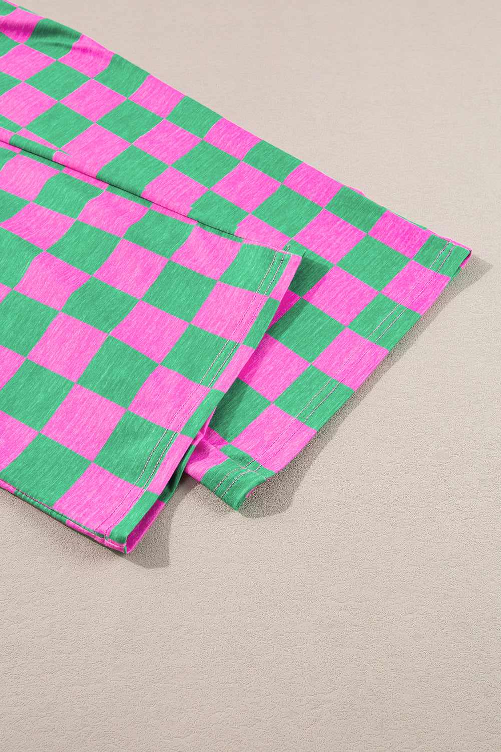 Pantalones de pata ancha de talle alto con estampado a cuadros verdes