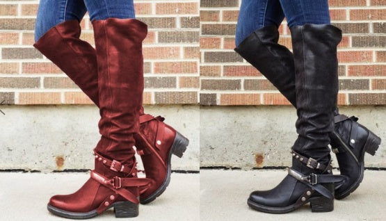 Women's Belt Buckle Over-the-Knee Boots