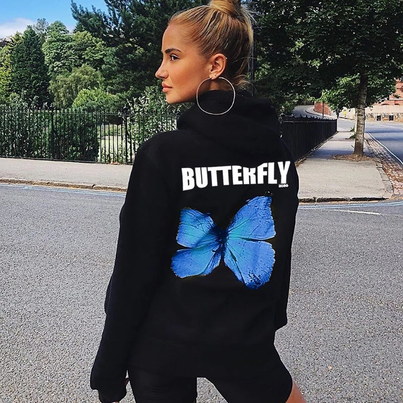 New Butterfly Pattern Hooded Sweater For Men And Women See size chart under “more details”