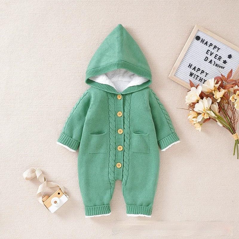 Baby Winter Thickened Knitting Jumpsuit Romper