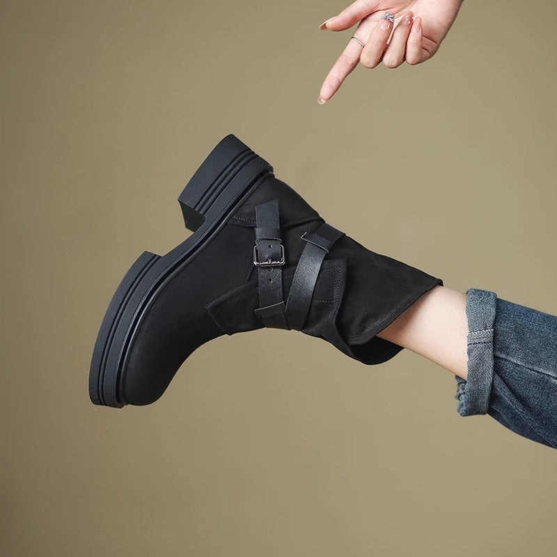 Botines Retro Británicos Marrones para Mujer | Botas de Otoño Invierno