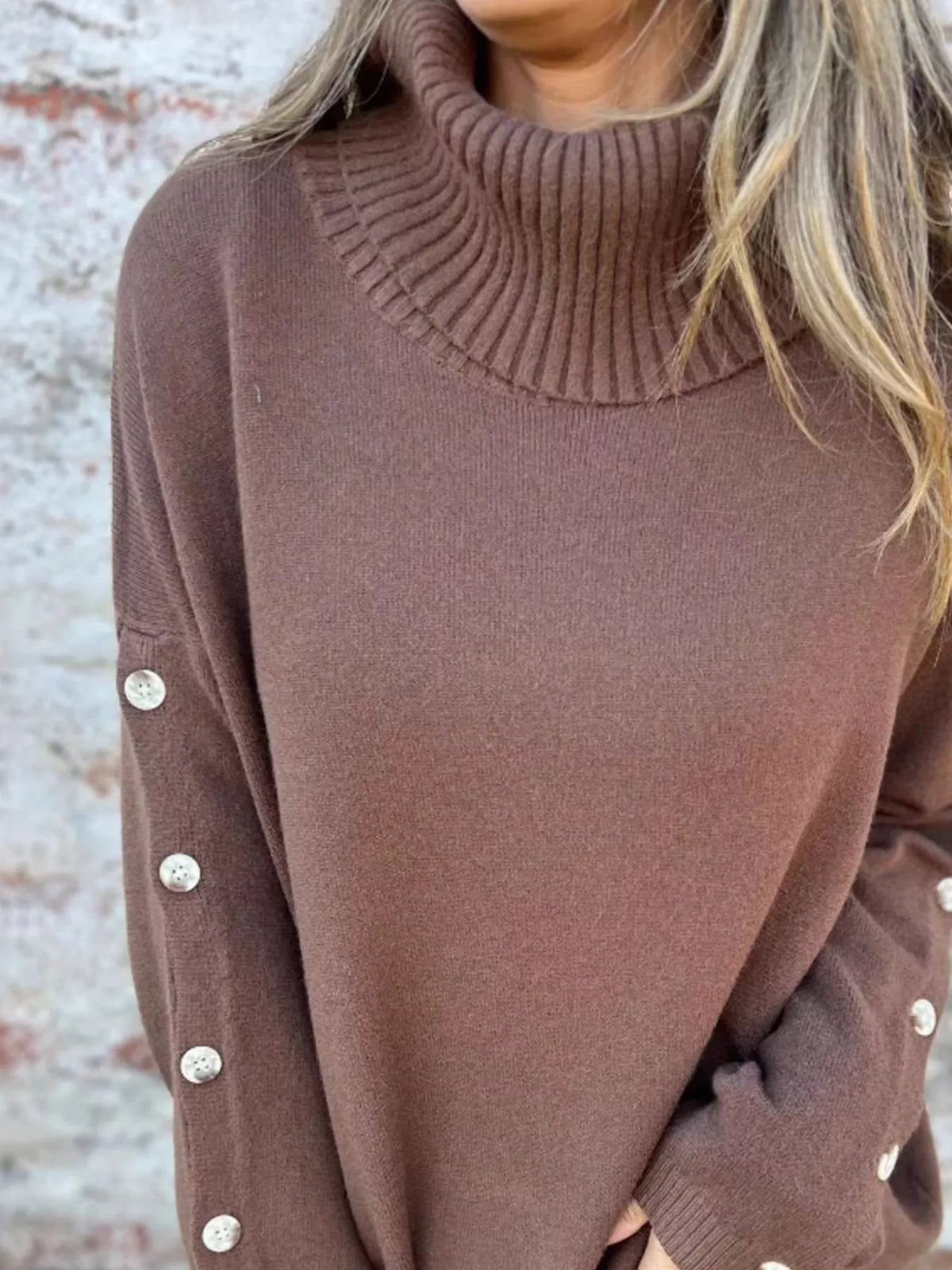 Full Size Turtleneck Long Sleeve Sweater Plus Size