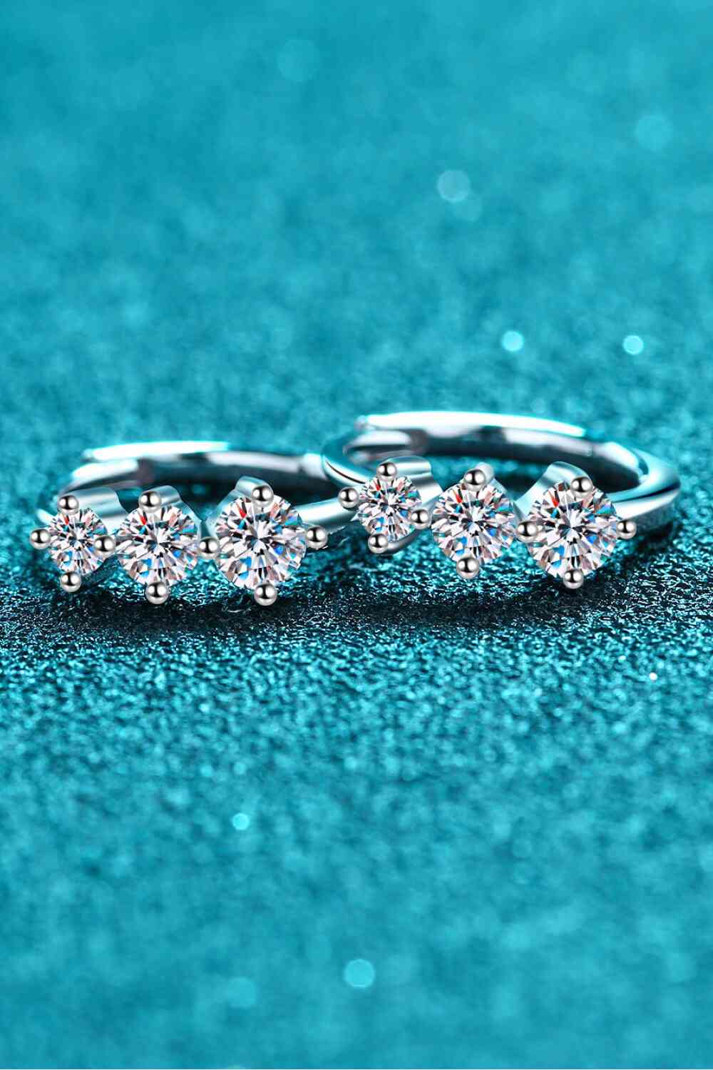 Sterling Silver Moissanite Huggie Earrings – Dazzling 0.72 Ct Sparkle See size chart under “more details”