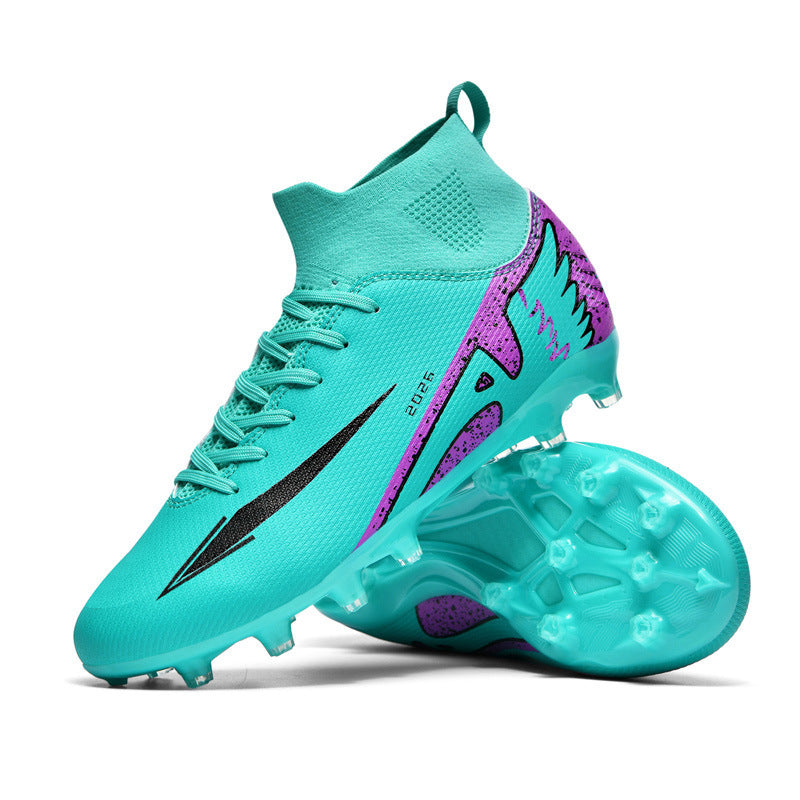 Spike 15 High-Top Football Boots AG Turf Cleats Long-Stud Training Shoes