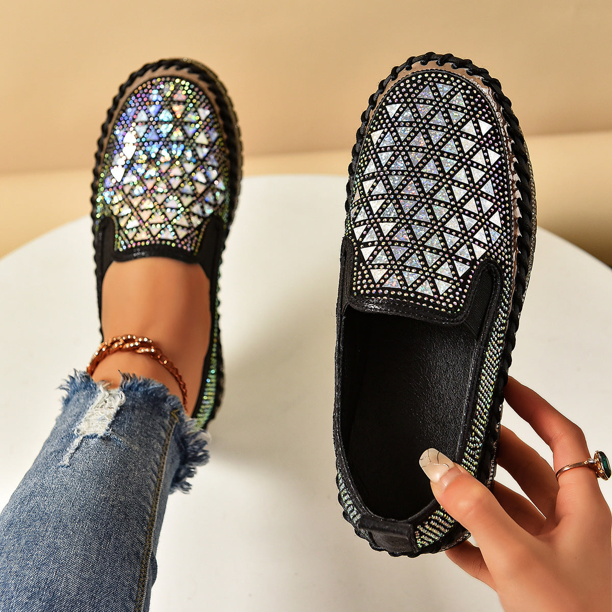 Zapatillas casual para mujer | Zapatos planos con pedales de suela gruesa para las cuatro estaciones