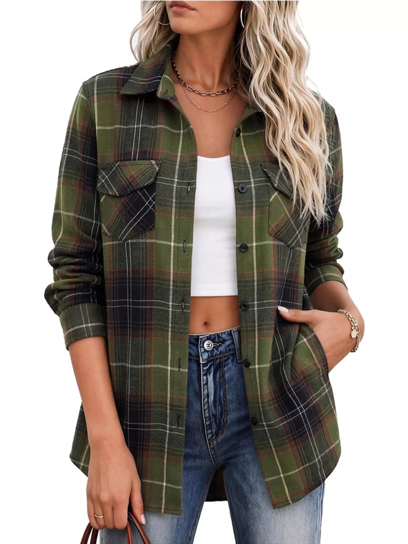 Casual Plaid Button-Down Shirt