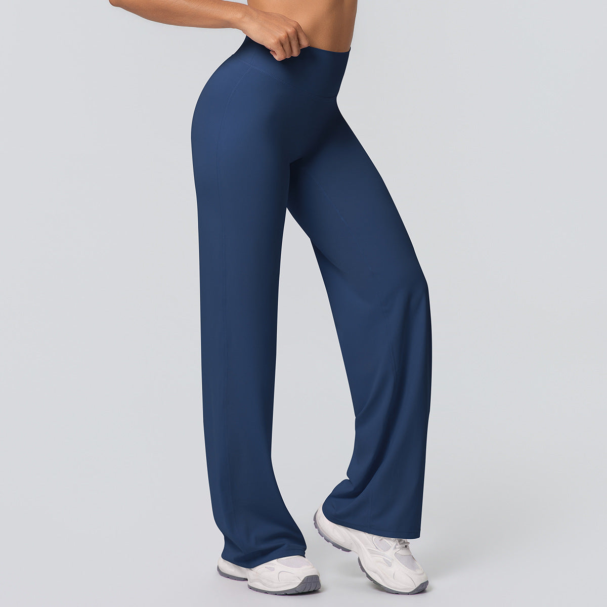 Casual High-waisted Loose-fit Solid-color Yoga Pants That Hug The Hips