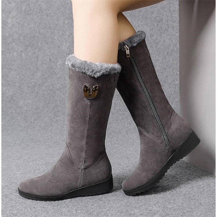 Velvet Thickened Mid-Tube Martin Boots