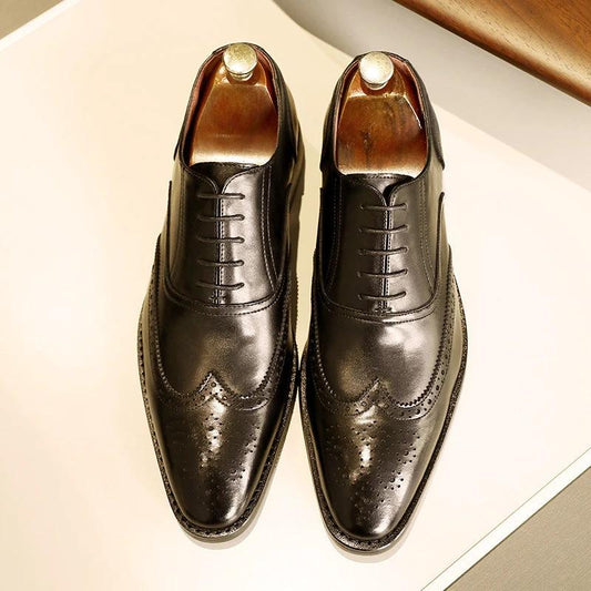 Zapatos Oxford de Cuero para Hombre Suela de Goma