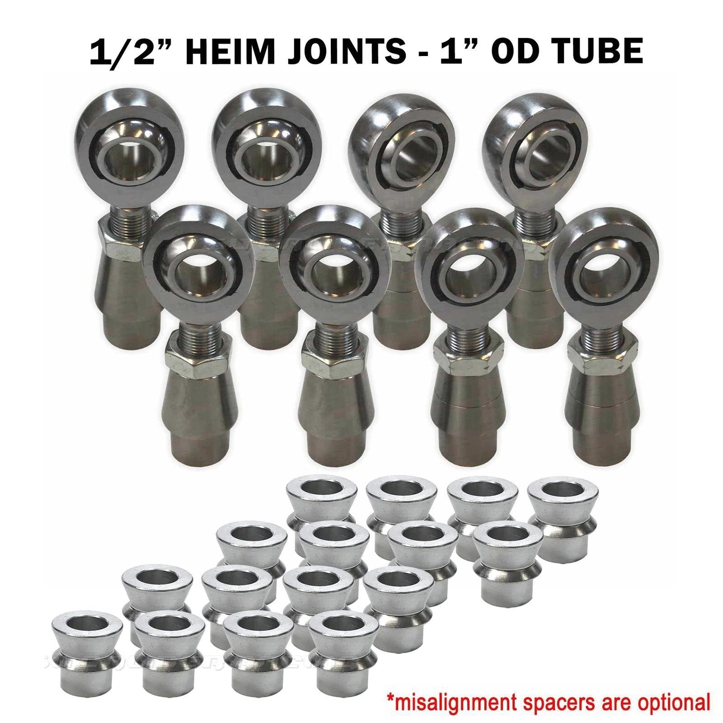 4 Link Rod End Kit - 1/2" Chromoly Heim - 1" OD Tubing