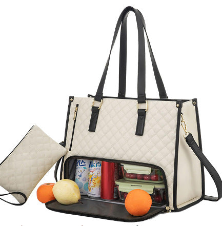 Women's Quilted Laptop Bag with Matching Crossbody