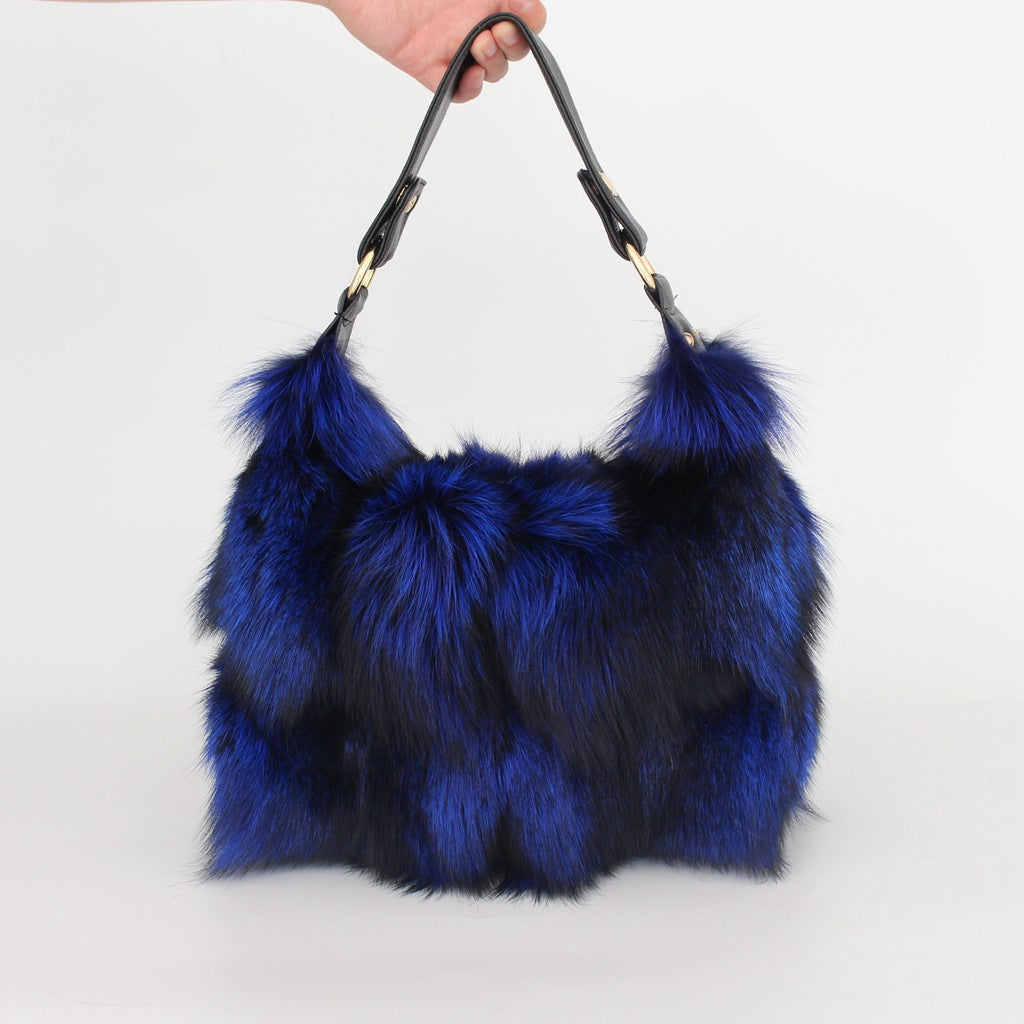 Women's Fur Fox Hair Single Shoulder Travel Bag