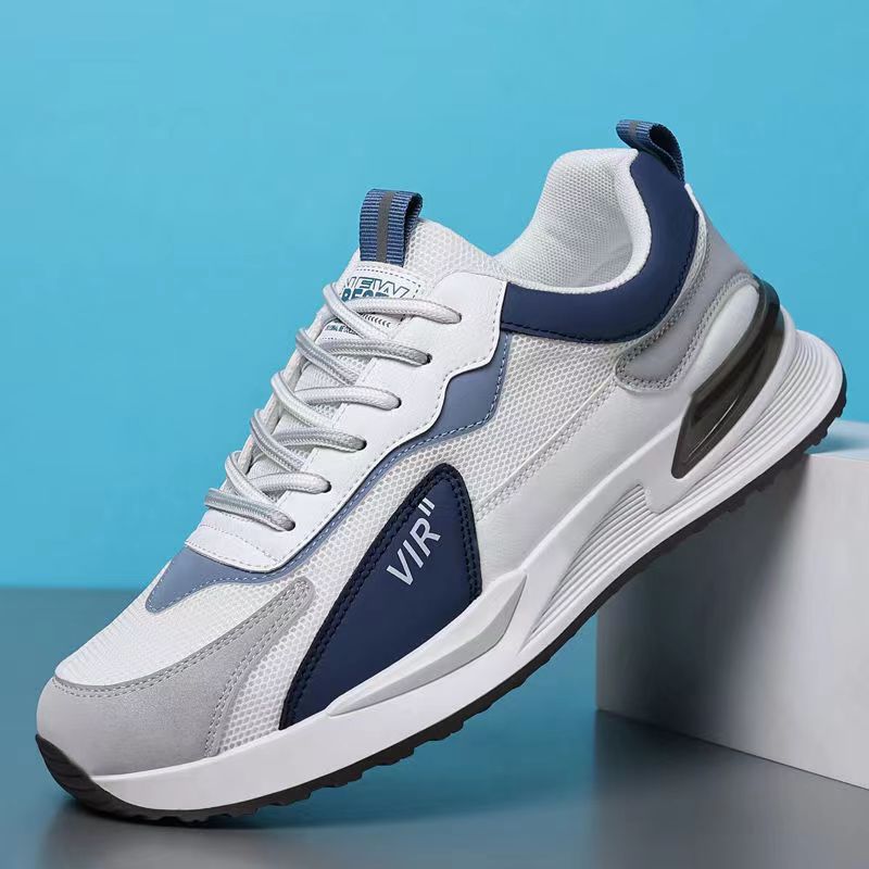 Men's Color Block Mesh Lace-Up Sneakers