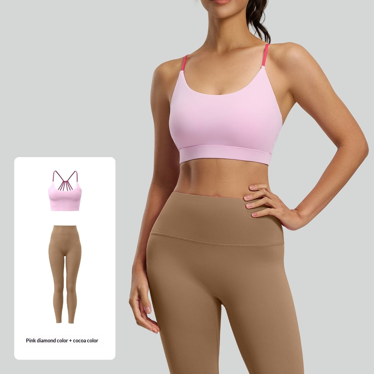 Womens Color-Block Yoga Set For A Beautiful Back