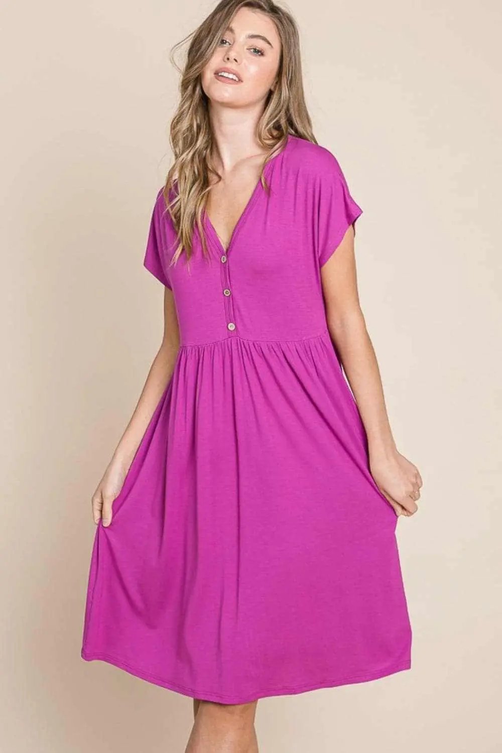 Dresses Trendsi Elegant V-neck short sleeve dress