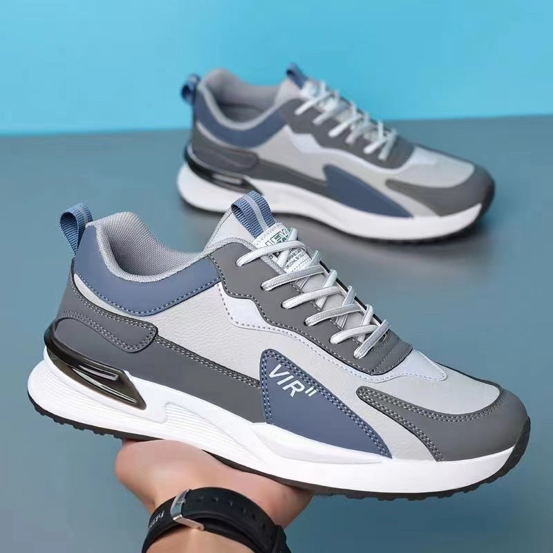 Men's Color Block Mesh Lace-Up Sneakers