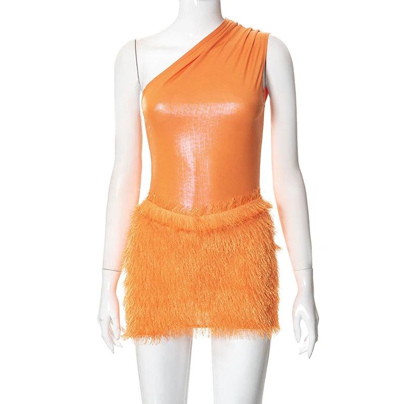 Feather Suit Skirt European Beauty Bodysuit
